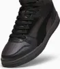 A close-up view of a black and brown Puma high-top sneaker. Produktbild-Vorschau