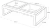 A line drawing of a double pet bowl stand with dimensions indicated. Anteprima dell’immagine prodotto