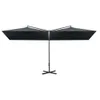 Parasol de jardin double avec mât en acier anthracite Voir les images du produit 3