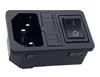 A black power entry module with a C-14 socket, a fuse holder, and a rocker switch. Produktbild-Vorschau