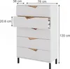 Commode avec tiroirs Vicco Marelle Blanc/Artisan 76x120cm Voir les images du produit 2