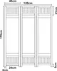 A diagram showing the dimensions of a room divider. Náhľad obrázku produktu