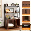 COSTWAY Kattenmeubel met boekenkast, oplaadstation, 3 Productafbeelding-voorbeeld 4