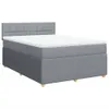 Boxspringbett mit Matratze Hellgrau 160x200 cm Stoff Produktbild-Vorschau 3