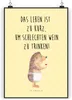 Mr. & Mrs. Panda Bild Igel Wein DIN A4 - Gelb Pastell - Produktbild-Vorschau 1