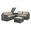 Polyrattan Lounge-Set mit Kissenbox inkl. Gasdruckfeder Produktbild-Vorschau 3