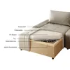 A cutaway diagram showing the internal structure of a sofa, with labels indicating different materials and components. Produktbild-Vorschau