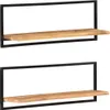 vidaXL Nástěnné police 2 ks 100x24x35 cm masivní dřevo Náhled obrázku produktu 7