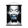 MuchoWow® Textilposter Frau - Schmetterling - Blau 120x160 Produktbild-Vorschau 1