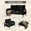 Sweiko Cord set di 3 poltrone + sgabello + divano a 2 posti Anteprima dell’immagine prodotto 2