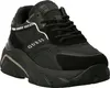 A black Guess sneaker with a chunky sole is shown from a side-angle against a white background. Produktbild-Vorschau