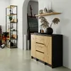 Akord Komoda 2 dveře 3 zásuvky šedý grafit/dub řemeslnický Náhled obrázku produktu 6