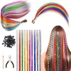60 Stück Bunte Haarverlängerungs Set, Kunst haare Produktbild-Vorschau 1