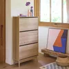 Scarpiera scandinava in legno, 3 ante, Marrone naturale Anteprima dell’immagine prodotto 5