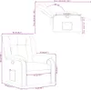 Diagrams showing the dimensions of a recliner chair. Voir les images du produit