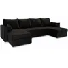 A black U-shaped sectional sofa against a white background. Podgląd zdjęcia produktu