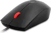 A black computer mouse with a red scroll wheel is shown against a white background. Produktbild-Vorschau