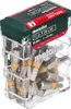 A clear plastic container filled with Metabo brand screwdriver bits. Produktbild-Vorschau