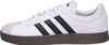A side view of a white Adidas sneaker with black stripes and a brown sole. Anteprima dell’immagine prodotto