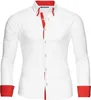 Reslad Herren Langarm Hemd Alabama RS-7050 Weiß-Rot 2XL Produktbild-Vorschau 1
