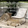 Fauteuil de détente Outsunny en rotin avec repose-pieds, Voir les images du produit 4