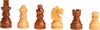 A collection of chess pieces arranged in a row against a white background. Podgląd zdjęcia produktu