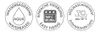 Three circular badges with icons and text describing product features. Produktbild-Vorschau