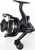 A black fishing reel is shown against a white background. Produktbild-Vorschau