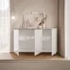 Dreitürige Kommode AURORA SILVER 3D mit schräge silber Produktbild-Vorschau 2