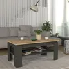 A living room scene with a couch, coffee table, and plants. Produktbild-Vorschau