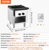 A commercial gas stove with dimensions and specifications displayed. Náhled obrázku produktu