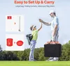 A father and son are high-fiving on a golf course, with product features illustrated in the background. Náhled obrázku produktu