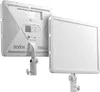 Two white LED light panels are shown, one with its back facing the camera and the other with its front. Produktbild-Vorschau