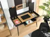 Schreibtisch mit Schublade PANDO – schwarz/Eiche Produktbild-Vorschau 4