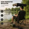 BigDean Campingstuhl mit Sonnendach schwarz, faltbar, Produktbild-Vorschau 4
