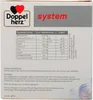 The image shows the packaging of a Doppelherz product, specifically a nutritional supplement. It includes a table of ingredients and nutritional information, along with usage instructions. Podgląd zdjęcia produktu