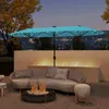 COSTWAY dvojitý slnečník 400x200cm s kľukou, stojanom a LED Náhľad obrázku produktu 2