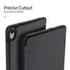 Two black tablet cases are shown from the back, with one slightly in front of the other. Text overlays describe the product's features. Produktbild-Vorschau