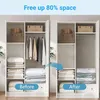 A split image showing a closet before and after using vacuum storage bags, demonstrating space-saving benefits. Anteprima dell’immagine prodotto