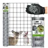 A product image showcasing a roll of wire mesh fencing, along with a hand holding fasteners and images of a deer and a rabbit behind the fence. Produktbild-Vorschau