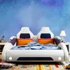 Lit pour enfants garçons LED voiture Cool Confortable blanc Voir les images du produit 2