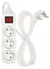 Prodlužovací kabel 2 m / 3 zásuvky / s vypínačem / bílý / PVC / 1 mm2 Náhľad obrázku produktu