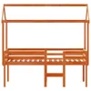 The Living Store Hochbett mit Dach Wachsbraun 90x200 cm Produktbild-Vorschau 5