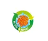 A circular logo with arrows indicating a cycle of reuse and repeat, featuring an orange textured sphere with water splashes. Produktbild-Vorschau