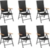 vidaXL 7-tlg. Garten-Essgruppe Schwarz und Braun Produktbild-Vorschau 3