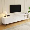 TV komoda Merax s 3 posuvnými dvierkami a sklenenou doskou, Náhľad obrázku produktu 4