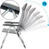 Casaa Gartenstuhl Aluminium - 4 Stück Verstellbar - Grau Produktbild-Vorschau 3