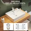 Waschbecken 50x42 cm mit Armatur Set, Keramik Produktbild-Vorschau 13