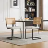 Moderner Rattan-Esszimmerstuhl mit schwarzem Metallgestell, Produktbild-Vorschau 13