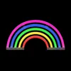 A neon LED rainbow light against a black background. Produktbild-Vorschau
